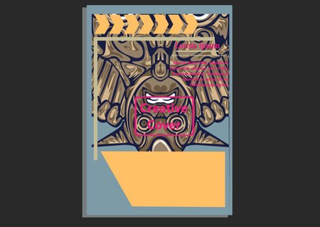 creative display layouts design with Mask as modeling and using pop art coloringのイラスト素材