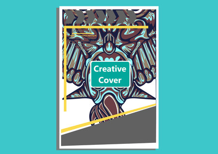 creative display layouts design with Mask as modeling and using pop art coloringのイラスト素材