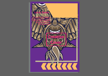 creative display layouts design with Mask as modeling and using pop art coloringのイラスト素材