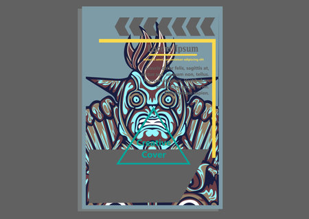 creative display layouts design with Mask as modeling and using pop art coloringのイラスト素材