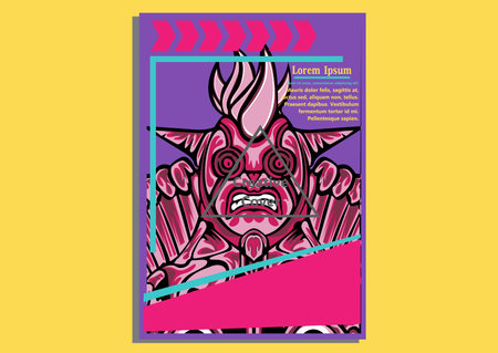 creative display layouts design with Mask as modeling and using pop art coloringのイラスト素材