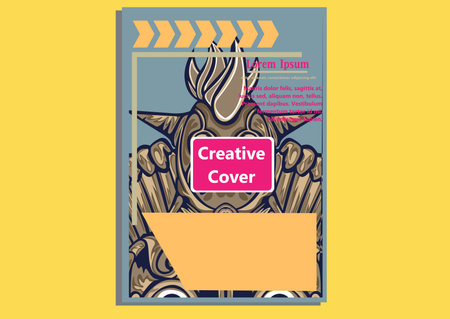 creative display layouts design with Mask as modeling and using pop art coloringのイラスト素材