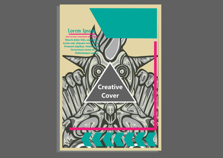 creative display layouts design with Mask as modeling and using pop art coloringのイラスト素材