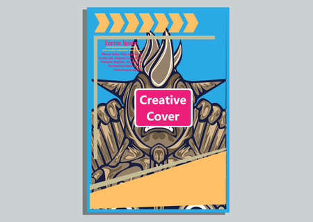 creative display layouts design with Mask as modeling and using pop art coloringのイラスト素材