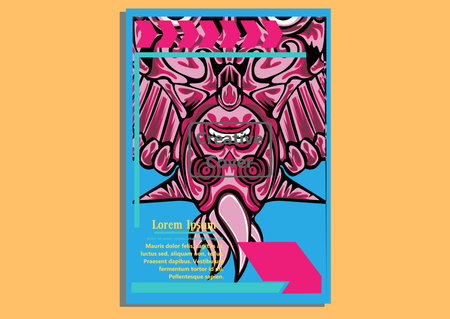 creative display layouts design with Mask as modeling and using pop art coloringのイラスト素材