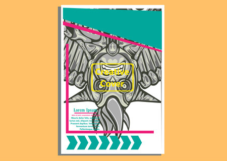 creative display layouts design with Mask as modeling and using pop art coloringのイラスト素材