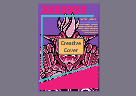 creative display layouts design with Mask as modeling and using pop art coloringのイラスト素材