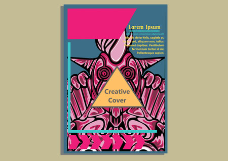 creative display layouts design with Mask as modeling and using pop art coloringのイラスト素材