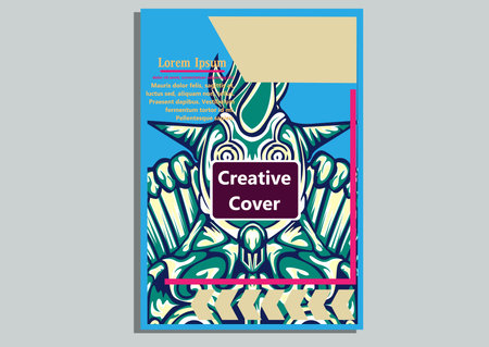 creative display layouts design with Mask as modeling and using pop art coloringのイラスト素材