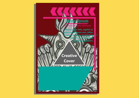 creative display layouts design with Mask as modeling and using pop art coloringのイラスト素材