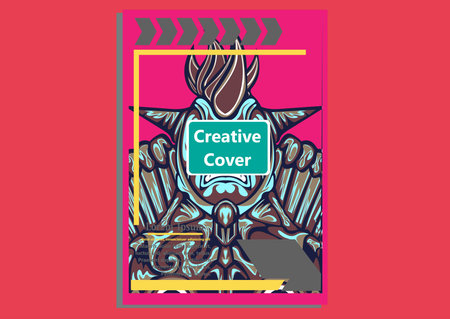 creative display layouts design with Mask as modeling and using pop art coloringのイラスト素材