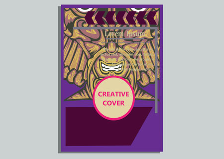 creative display layouts design with Mask as modeling and using pop art coloringのイラスト素材