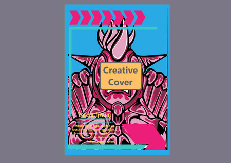 creative display layouts design with Mask as modeling and using pop art coloringのイラスト素材