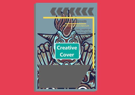 creative display layouts design with Mask as modeling and using pop art coloringのイラスト素材