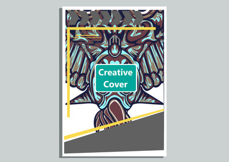 creative display layouts design with Mask as modeling and using pop art coloringのイラスト素材