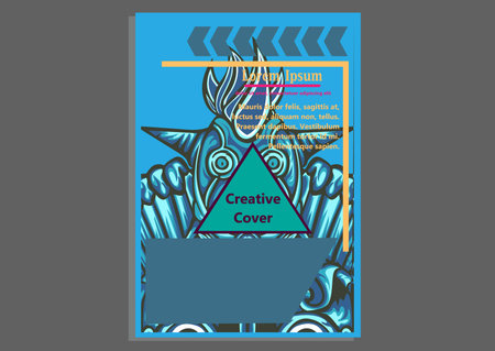 creative display layouts design with Mask as modeling and using pop art coloringのイラスト素材