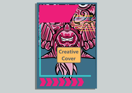 creative display layouts design with Mask as modeling and using pop art coloringのイラスト素材