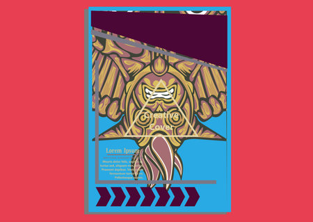 design creative display layouts with Mask models as basic imagesのイラスト素材