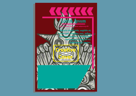 design creative display layouts with Mask models as basic imagesのイラスト素材