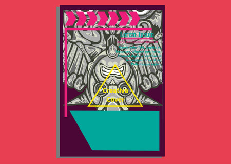 design creative display layouts with Mask models as basic imagesのイラスト素材