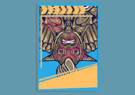 design creative display layouts with Mask models as basic imagesのイラスト素材