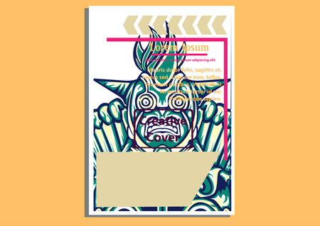 design creative display layouts with Mask models as basic imagesのイラスト素材