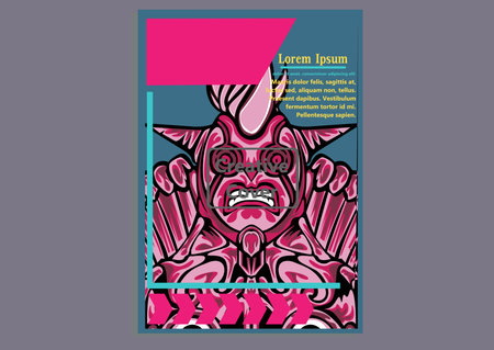 design creative display layouts with Mask models as basic imagesのイラスト素材