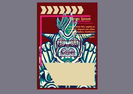 design creative display layouts with Mask models as basic imagesのイラスト素材