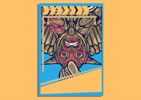 design creative display layouts with Mask models as basic imagesのイラスト素材
