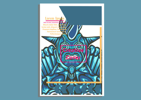 design creative display layouts with Mask models as basic imagesのイラスト素材