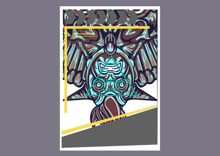 design creative display layouts with Mask models as basic imagesのイラスト素材