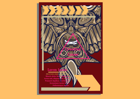 design creative display layouts with Mask models as basic imagesのイラスト素材