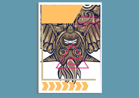 design creative display layouts with Mask models as basic imagesのイラスト素材