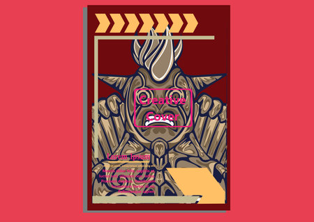 design creative display layouts with Mask models as basic imagesのイラスト素材