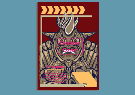 design creative display layouts with Mask models as basic imagesのイラスト素材