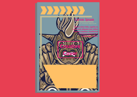 design creative display layouts with Mask models as basic imagesのイラスト素材