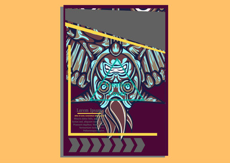 design creative display layouts with Mask models as basic imagesのイラスト素材