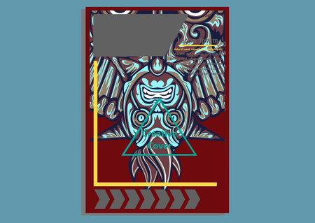 design creative display layouts with Mask models as basic imagesのイラスト素材