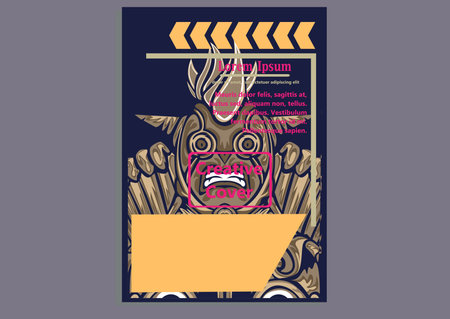 design creative display layouts with Mask models as basic imagesのイラスト素材