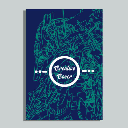 Vector illustration. robot sacred geometry. robot mock-up isolated design. For t-shirt design, poster, sticker. Line Style. - Vectorのイラスト素材