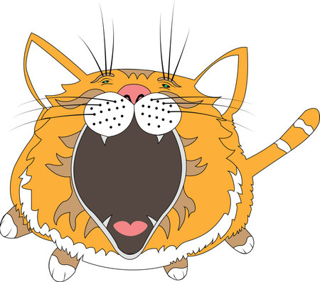 
Yawning red cat. Open mouthの写真素材
