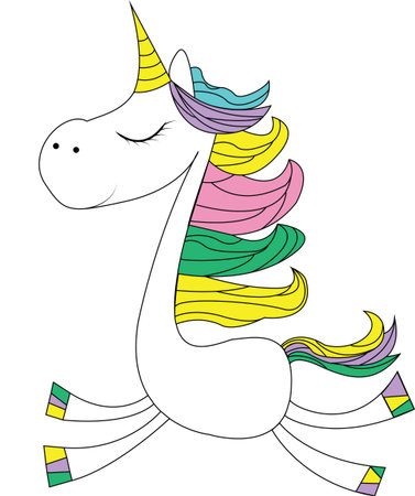 
Unicorn horse with colored maneの写真素材