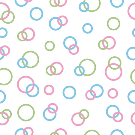 Pattern - gentle circles of pastel shades (blue, pink, green). For textile, background or wrapper.の写真素材