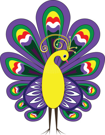 Peacock, vector drawing.の写真素材