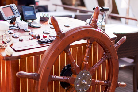 helm, board, rudder, travel, woodの写真素材