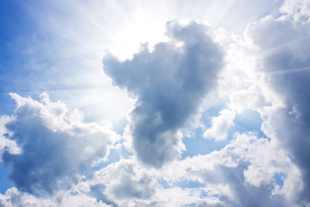 Sky, sun, clouds, background, wallpapersの写真素材