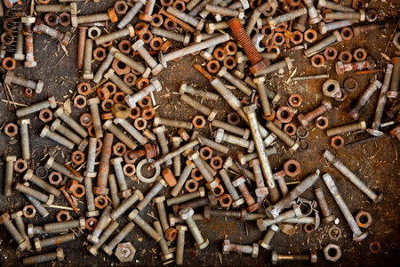 a lot of rust bolts and nuts