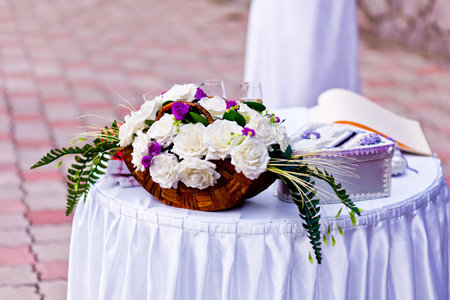 wedding ceremony outsideの写真素材