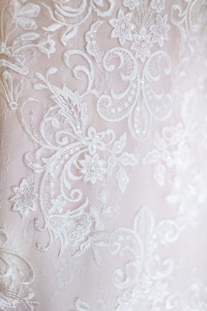 White Wedding dress close-up