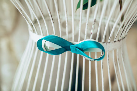 Vintage mannequin with flowers standung empty.の写真素材